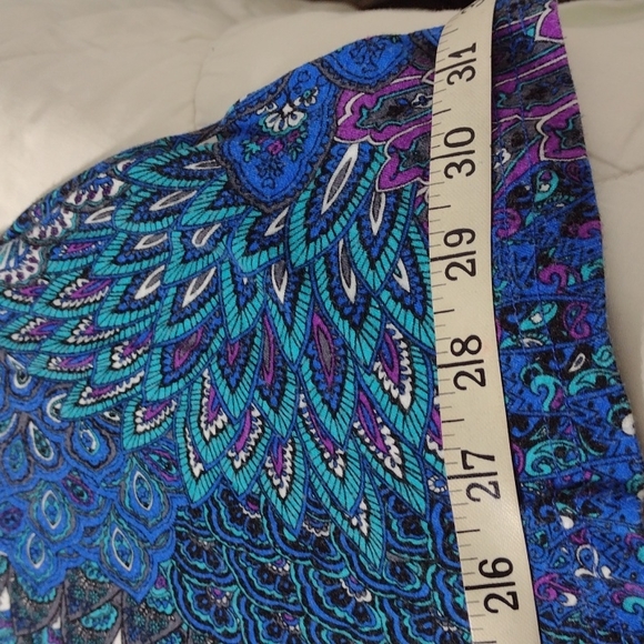 Beautiful peacock feathers tunic top/dress, sz med - Picture 12 of 16